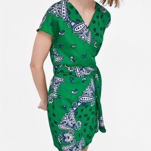 Zara Paisley Print Mini Wrap Dress